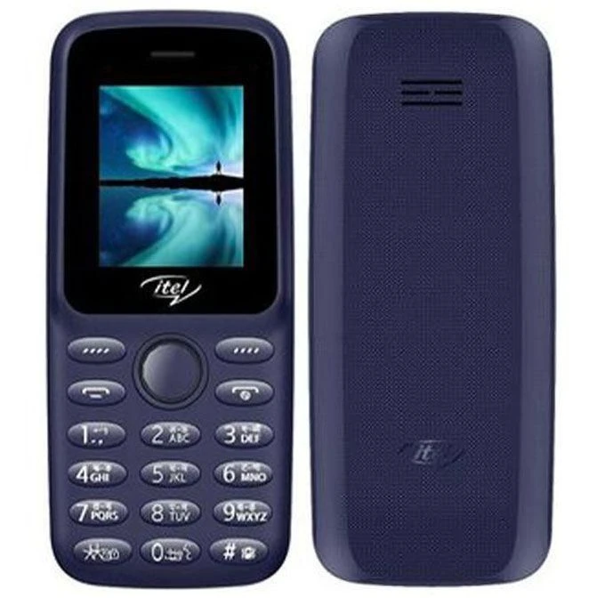 itel 2163 : Small Button Phone Wireless FM, Bright Torch, Call Recorder, Dual SIM Card, 1000mAh Battery - Black